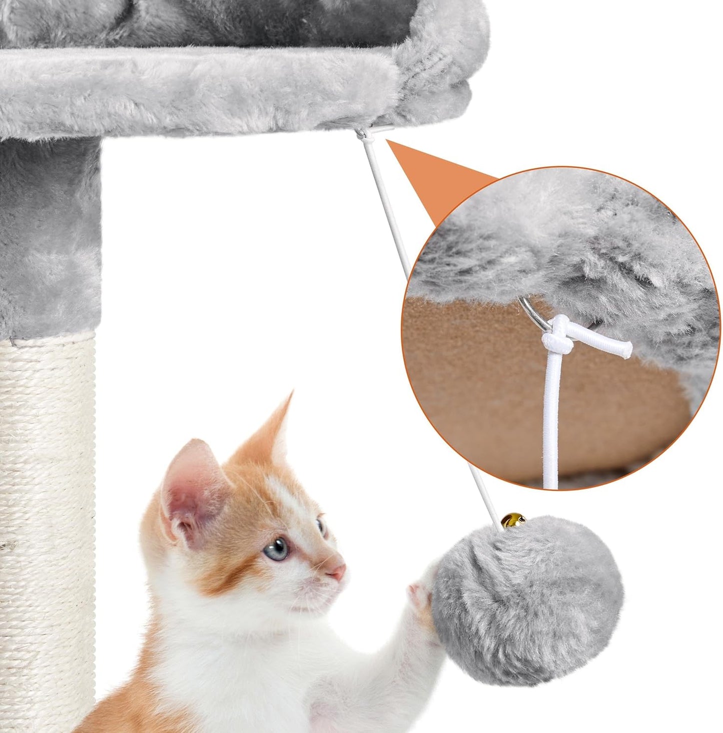Yaheetech 70 Inches Stable Cat Tree with Padded Platform, Replaceable Dangling Balls, Hammock, Basket and Condo, Cat Tower Furniture for Kittens, Cats and Pets